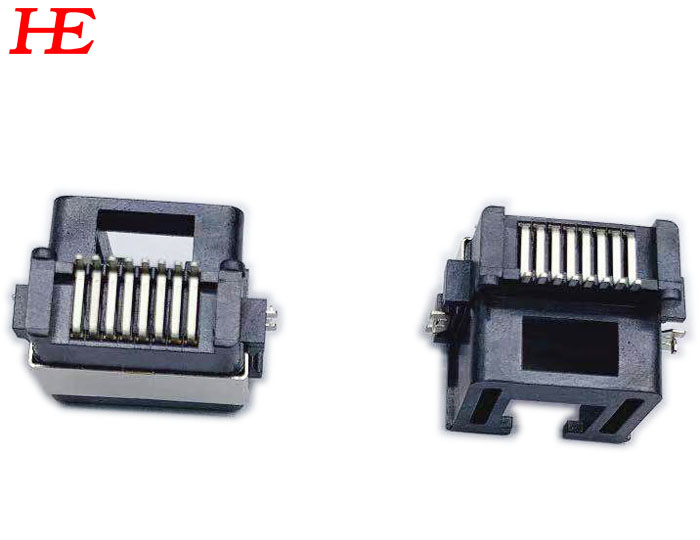 RJ45沉板5.5 SMT中包 端子C5191 黑色LCP