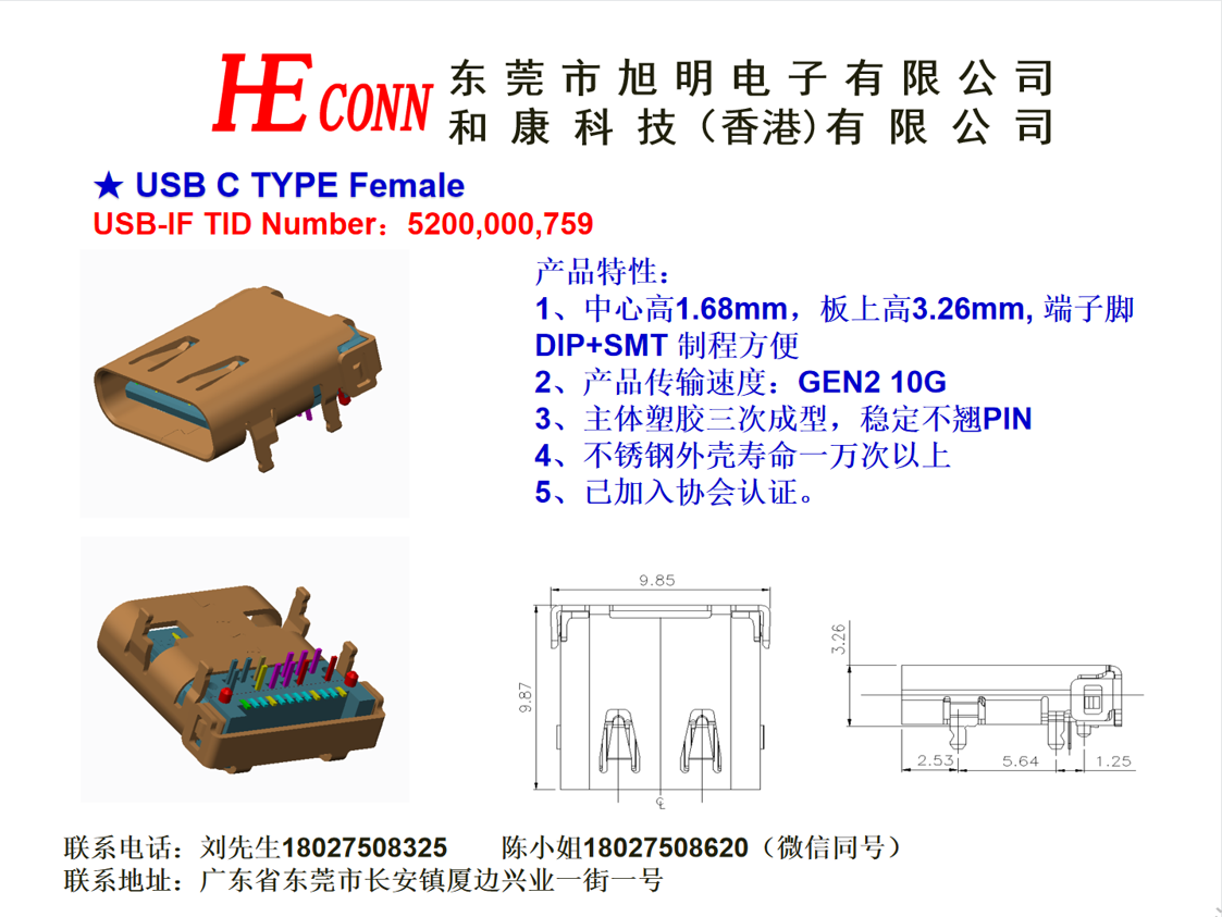 USB C TYPE Female